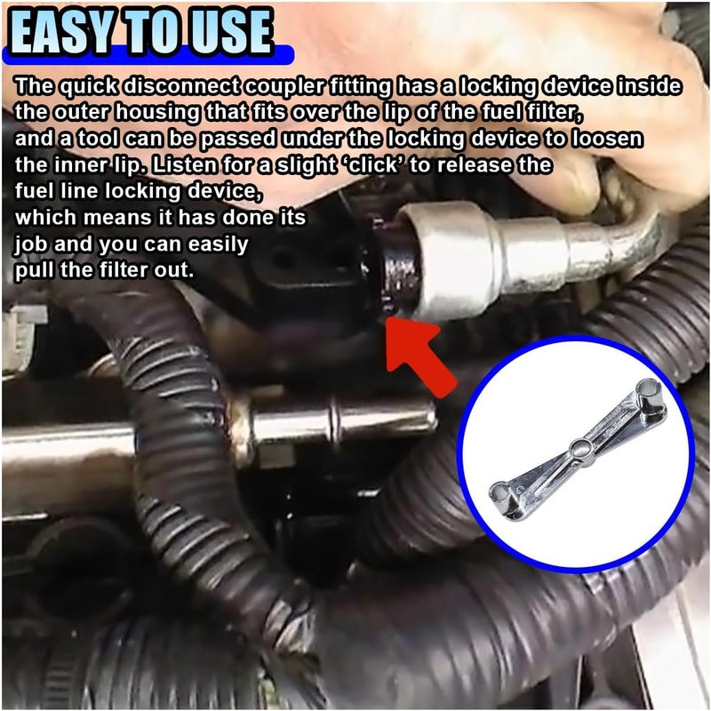 LHDOS Scissor Fuel Line Disconnect Tool, Auto Fuel Line Remover for 5/16" and 3/8" Quick Disconnection, Fuel Filter Removal Tool for Most Vehicle Models, Securely Fit Heater A/C Line (2 in 1) - Image 4